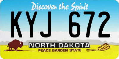 ND license plate KYJ672