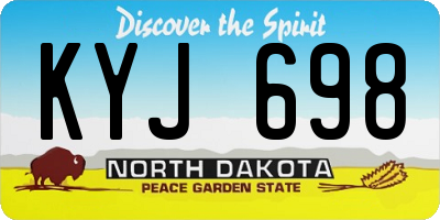 ND license plate KYJ698