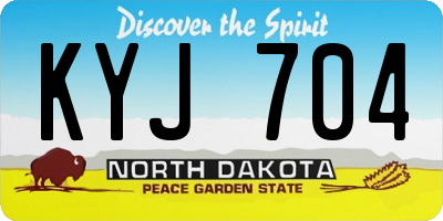 ND license plate KYJ704