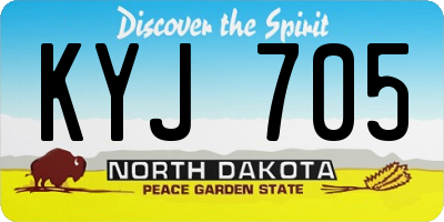 ND license plate KYJ705