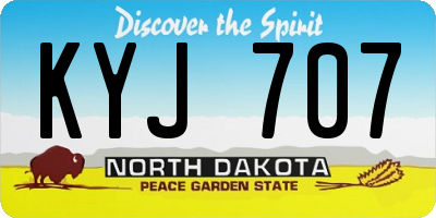 ND license plate KYJ707