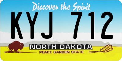 ND license plate KYJ712