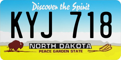 ND license plate KYJ718