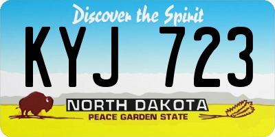 ND license plate KYJ723