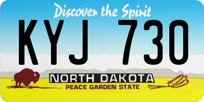 ND license plate KYJ730