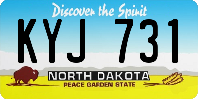 ND license plate KYJ731
