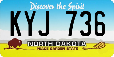 ND license plate KYJ736
