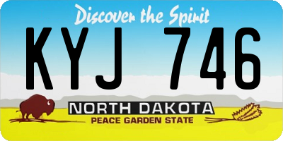 ND license plate KYJ746