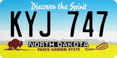 ND license plate KYJ747