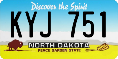 ND license plate KYJ751