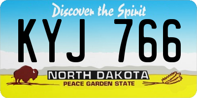ND license plate KYJ766