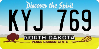 ND license plate KYJ769