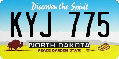 ND license plate KYJ775