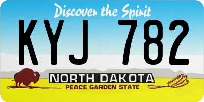 ND license plate KYJ782