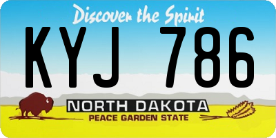 ND license plate KYJ786