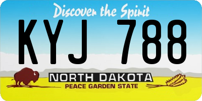 ND license plate KYJ788