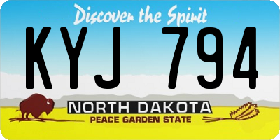 ND license plate KYJ794