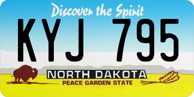 ND license plate KYJ795