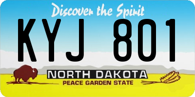 ND license plate KYJ801