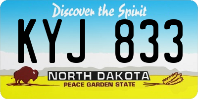 ND license plate KYJ833