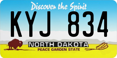 ND license plate KYJ834