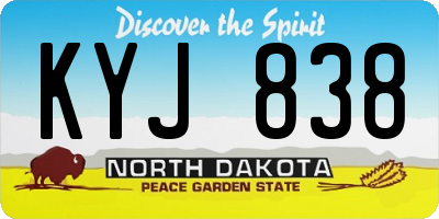 ND license plate KYJ838