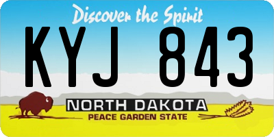 ND license plate KYJ843