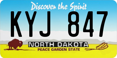 ND license plate KYJ847