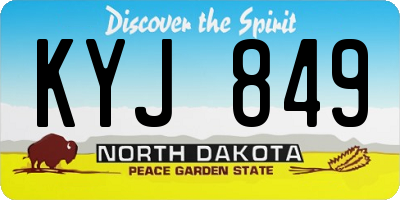 ND license plate KYJ849