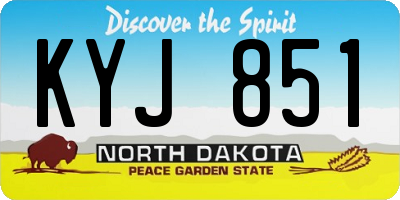 ND license plate KYJ851