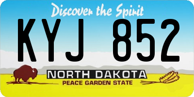 ND license plate KYJ852
