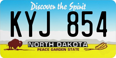 ND license plate KYJ854