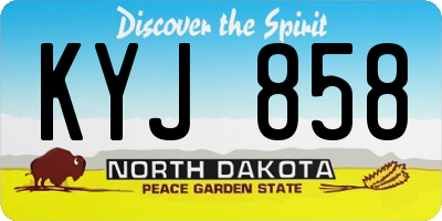 ND license plate KYJ858