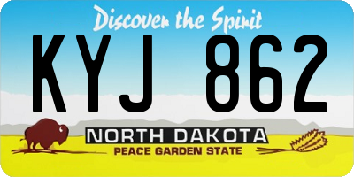 ND license plate KYJ862