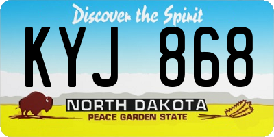 ND license plate KYJ868