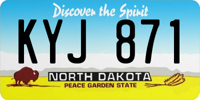 ND license plate KYJ871