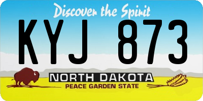 ND license plate KYJ873