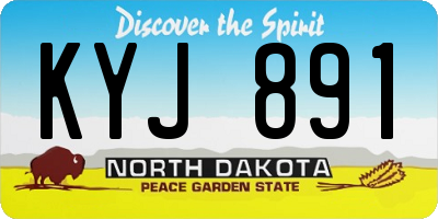 ND license plate KYJ891