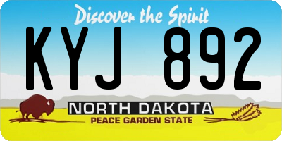 ND license plate KYJ892