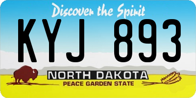 ND license plate KYJ893