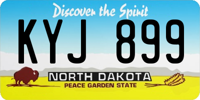 ND license plate KYJ899