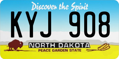 ND license plate KYJ908