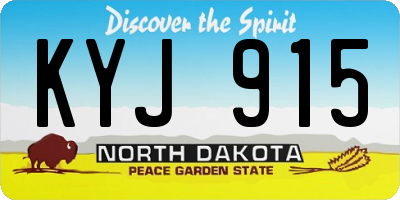 ND license plate KYJ915