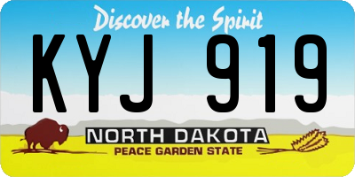 ND license plate KYJ919