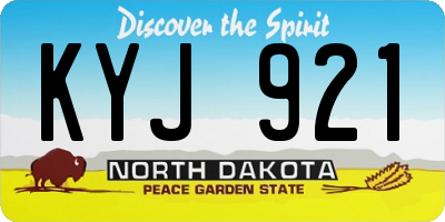 ND license plate KYJ921