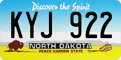 ND license plate KYJ922