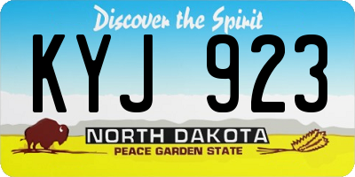 ND license plate KYJ923