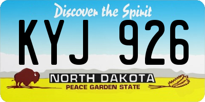 ND license plate KYJ926