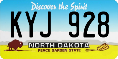 ND license plate KYJ928