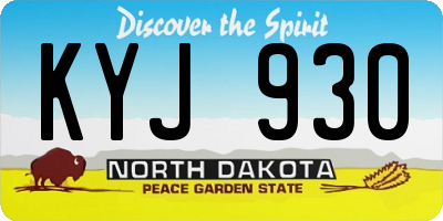ND license plate KYJ930
